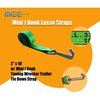 Tie 4 Safe 2" x 10' Lasso Strap w/ Mini J Hook for Towing Wrecker Trailer Tie Down Green, 8PK TWS65-5210-GR-8